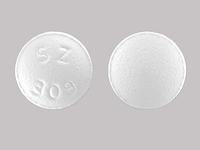 White Round pill with imprint SZ;309 — Losartan potassium and hydrochlorothiazide Losartan potassium 100 mg;hydrochlorothiazide 12.5 mg; (view 2)